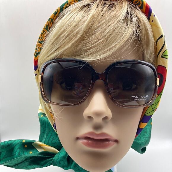 NWT Tahari TH124 Women’s Sunglasses 100% UV Protection Tortoise Fraame - Picture 2 of 10